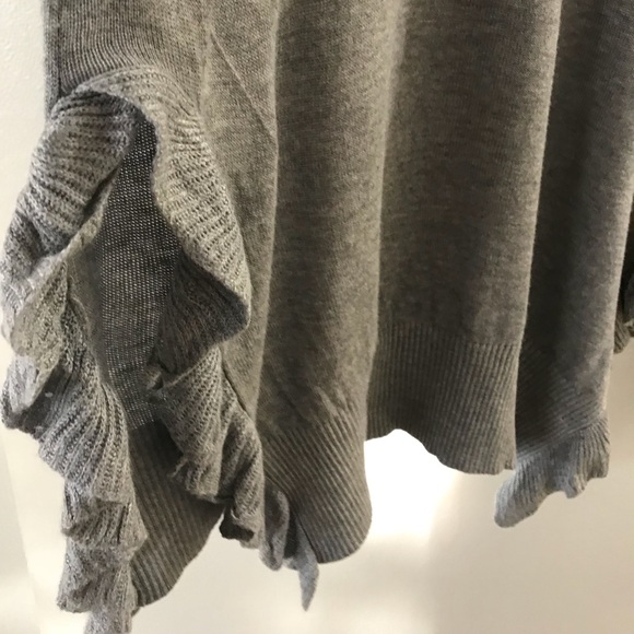 DKNY gray sweater with ruffles - Picture 4 of 8